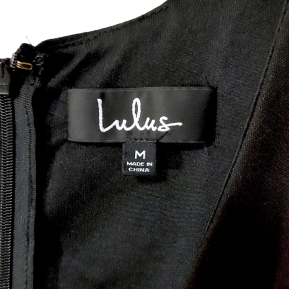 Lulu's Norma Black Cross Strap Skater Mini Dress Women's Size Medium M - Picture 10 of 13